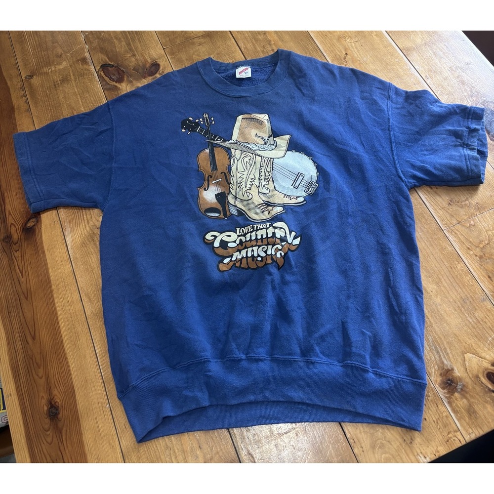 Vintage Jerzees "Love That Country Music" Sweatshirt Men's XL 80s 90s Made in
